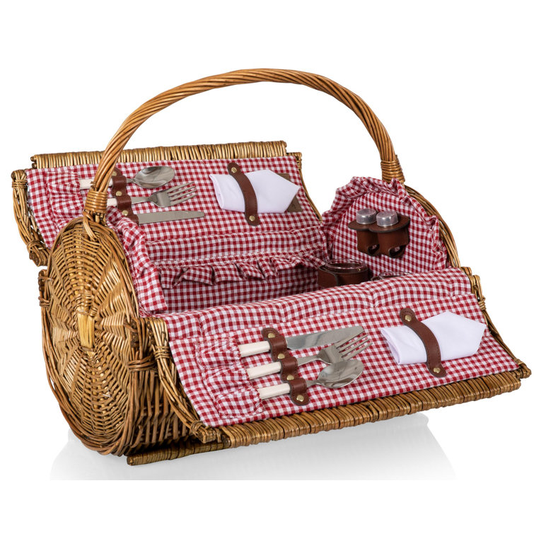 Millwood Pines Barrel Picnic Basket, Service for 2 & Reviews Wayfair